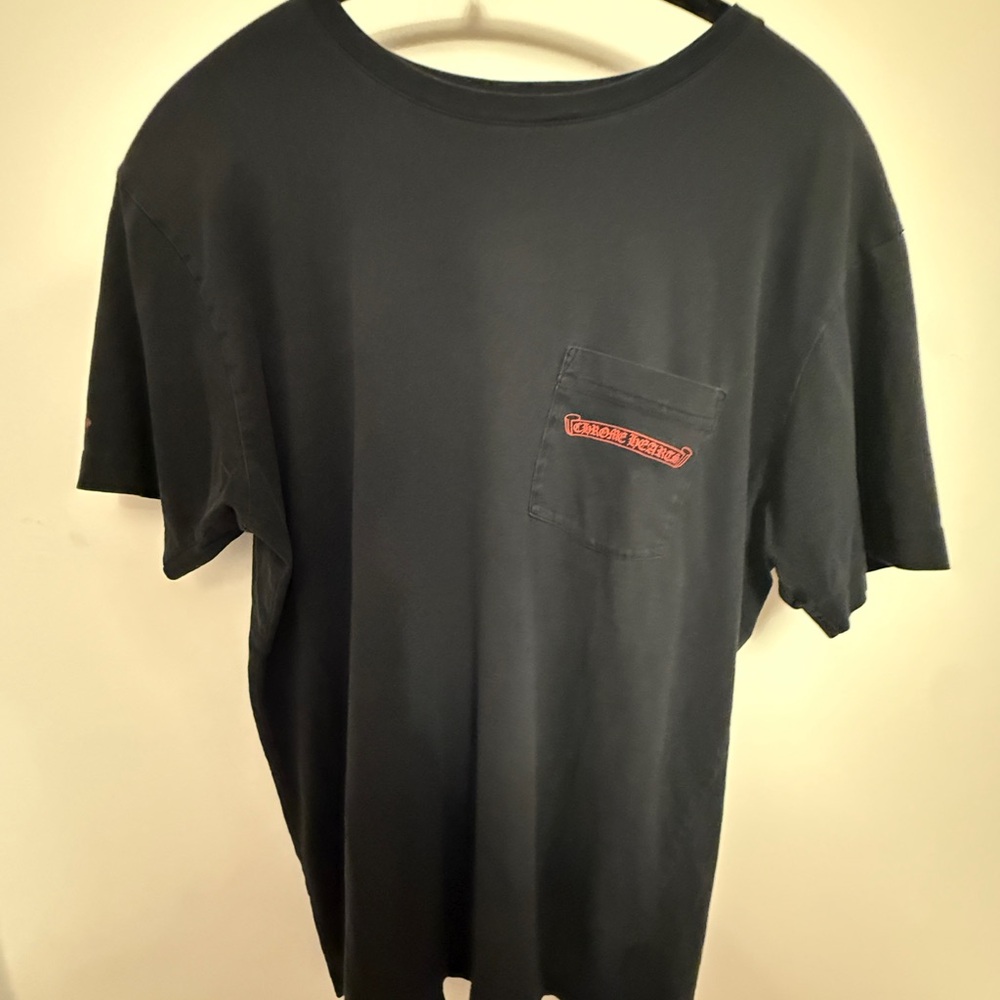 Chrome Hearts Black Tee with Red Logo
